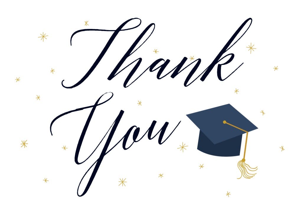 Graduate script - graduation thank you card